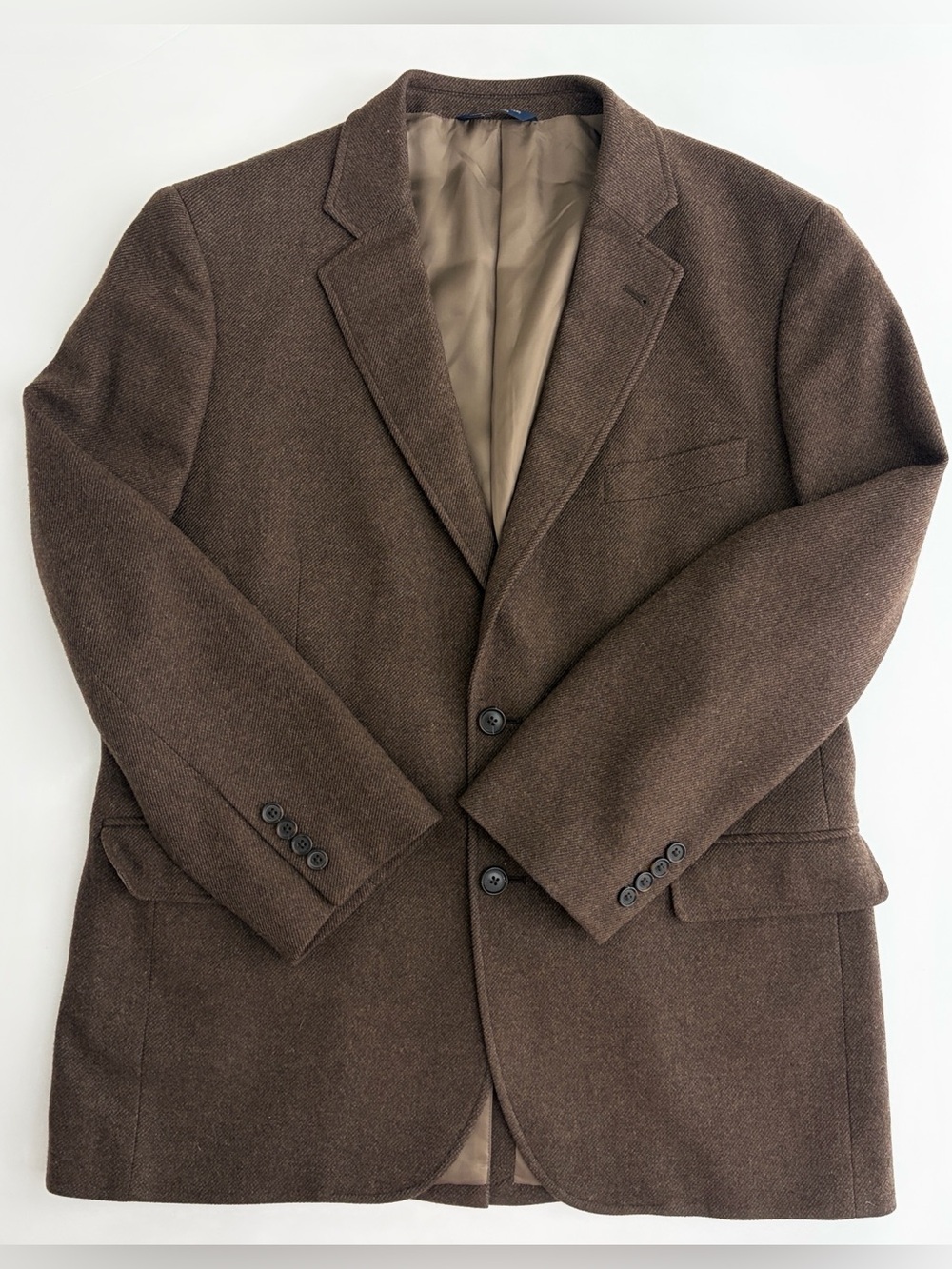 Brooks Brothers Yorkshire Moon Tweed Wool Cashmere 1818 Madison Blazer Brown 43R